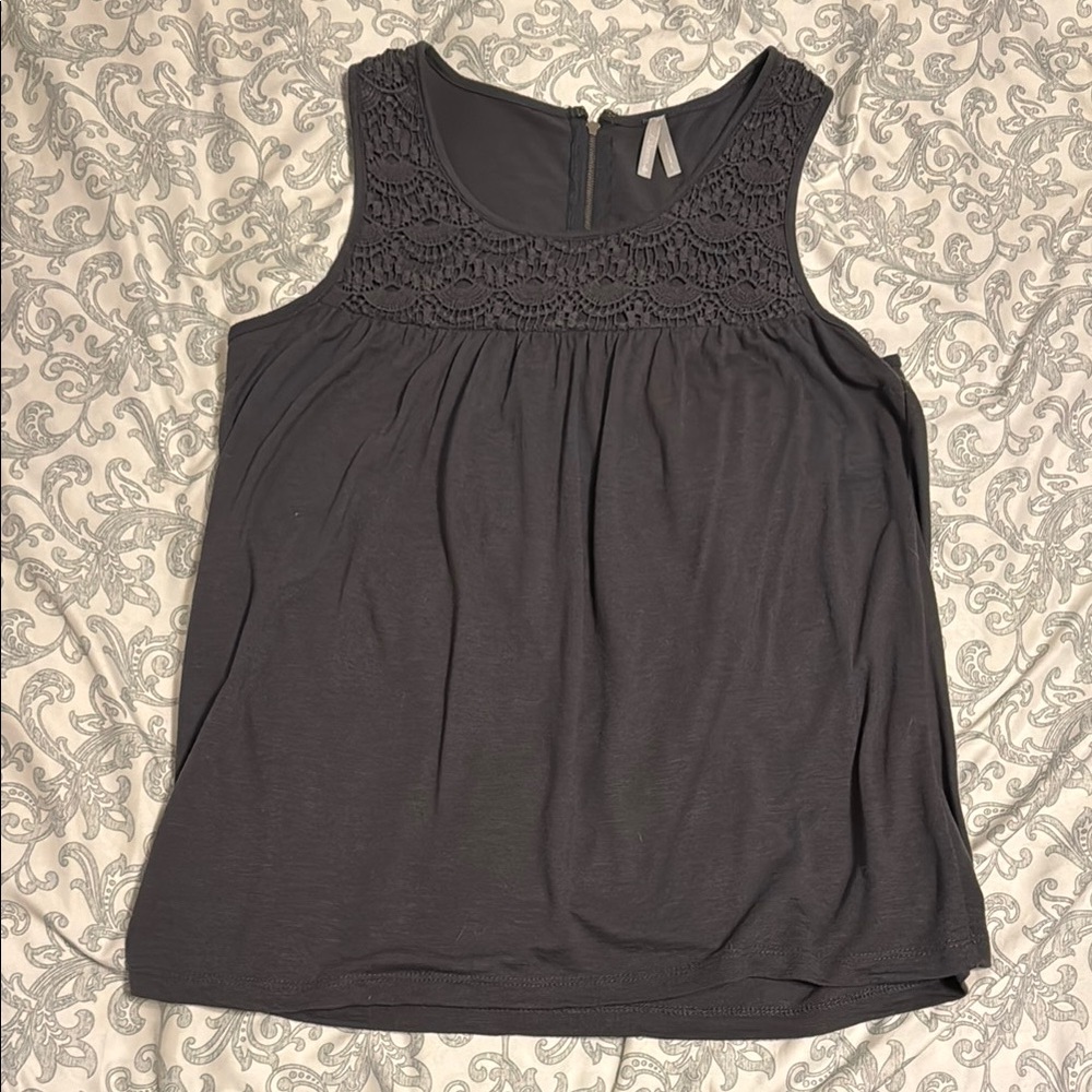 Vanity Gray Relaxed Embellished Blouse